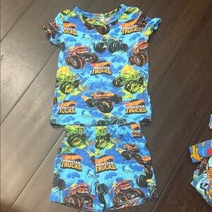 Posh Peanut Blue Monster Truck Kids Pajamas